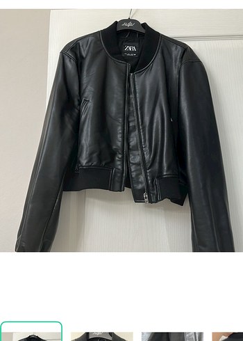 Zara Siyah Deri Bomber Ceket