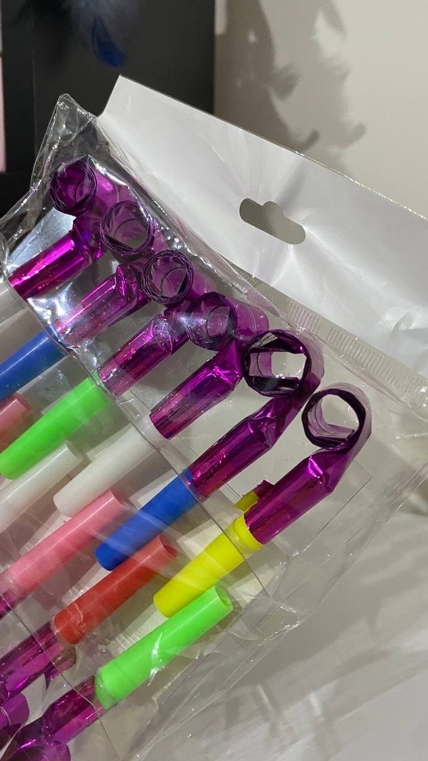 Mor Parti Düdükleri - Renkli 12'lu Set - Görsel 3