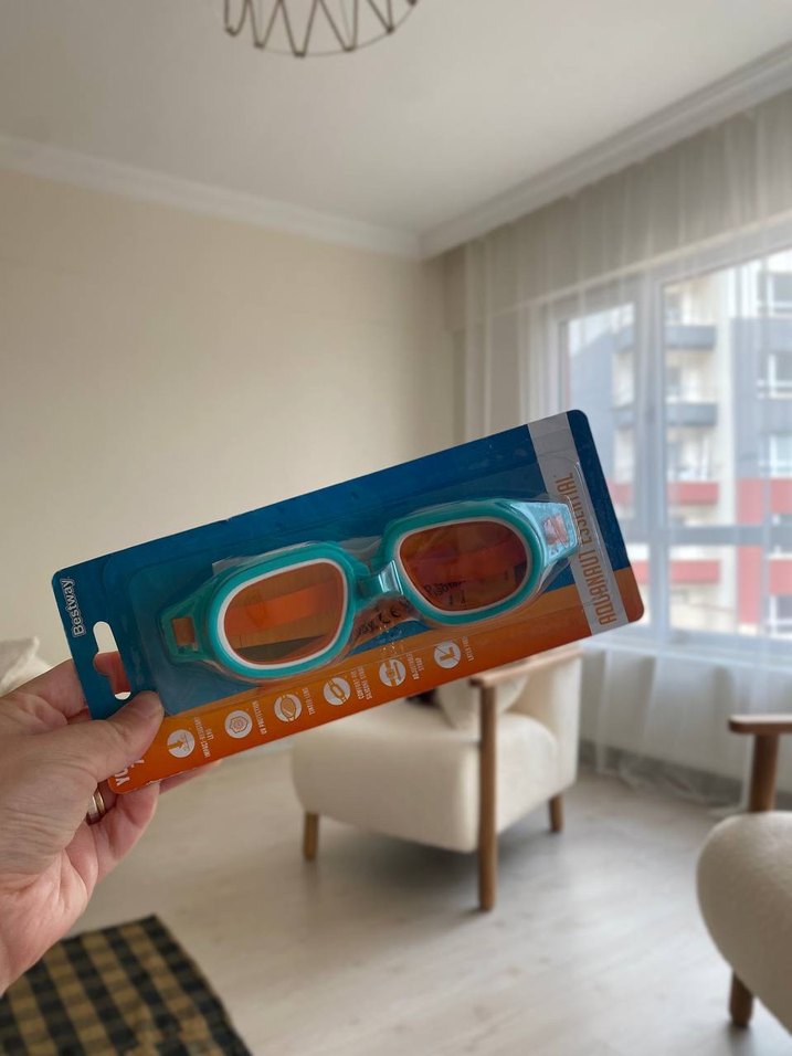 Turkuaz Parlak Retro Çocuk Gözlüğü - Görsel 3