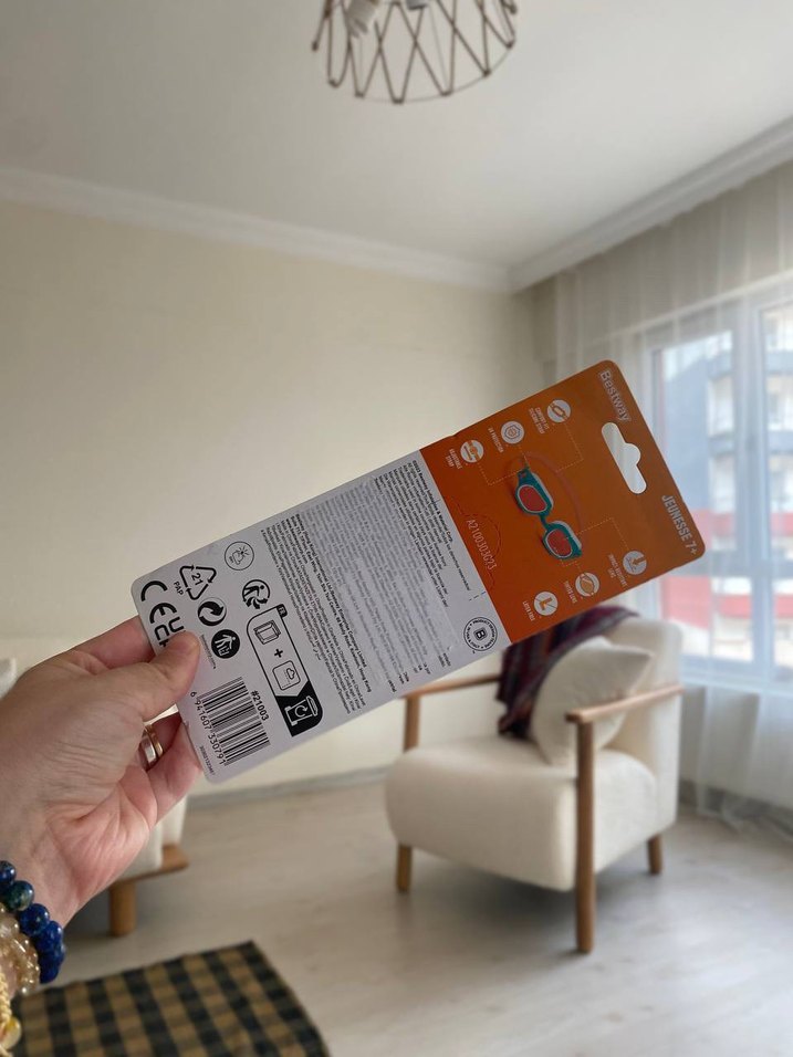 Turkuaz Parlak Retro Çocuk Gözlüğü - Görsel 4