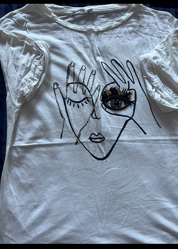 Krem beyaz arası Göz kirpik desenli - Görsel 3