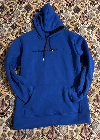 Kadın Mavi Kapüşonlu Sweatshirt