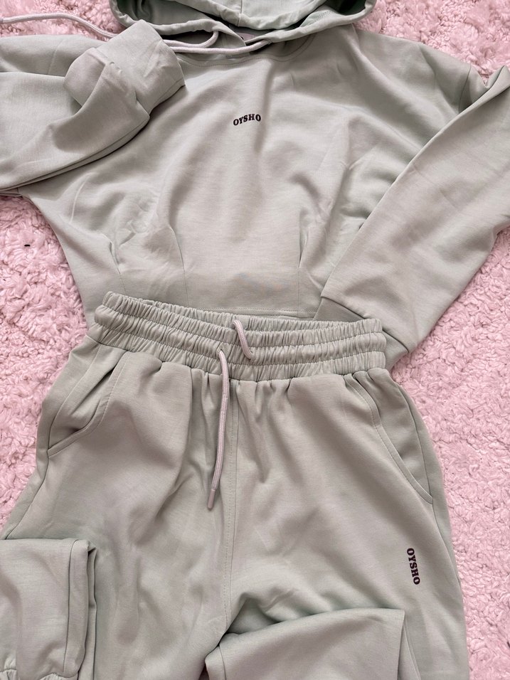 Yeşil Kapüşonlu Rahat Kadın Eşofman Takımı - Görsel 2