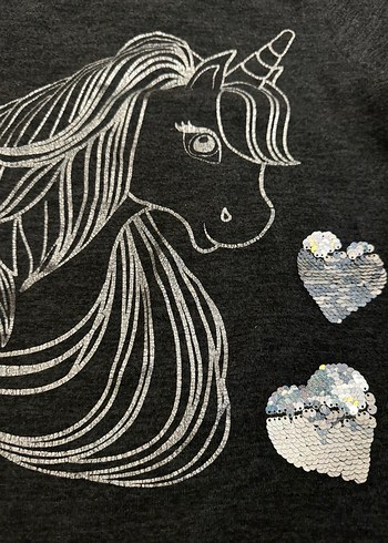 Kız Çocuk Siyah Triko Sweatshirt - Görsel 2