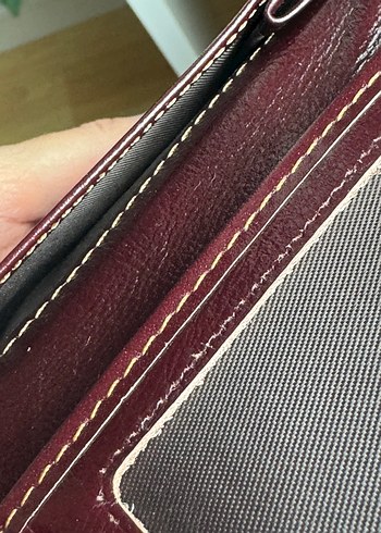 Bordo Deri Fermuarlı Cüzdan - Görsel 4