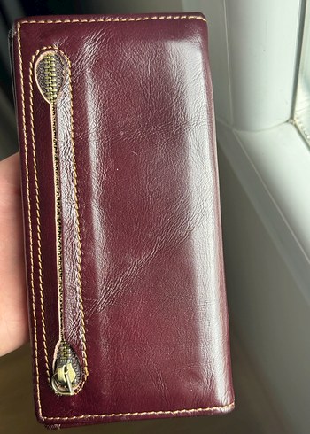 Bordo Deri Fermuarlı Cüzdan - Görsel 2