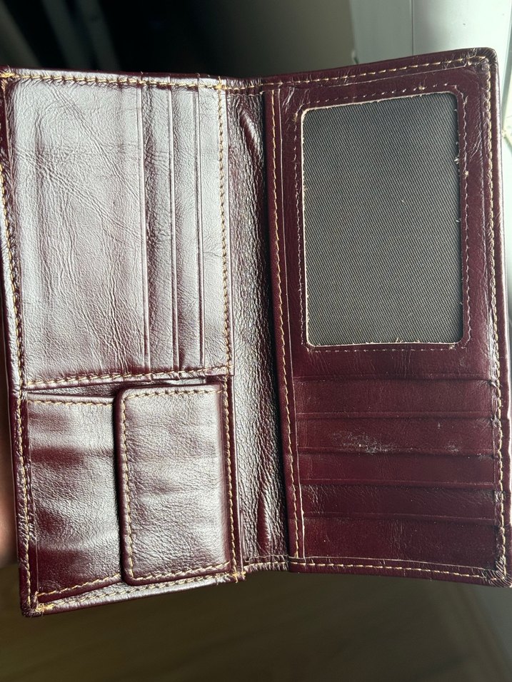 Bordo Deri Fermuarlı Cüzdan - Görsel 3