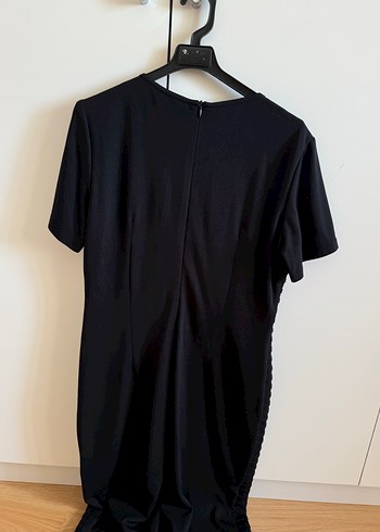 Siyah Piliseli Midi Kadın Triko Elbise - Görsel 5