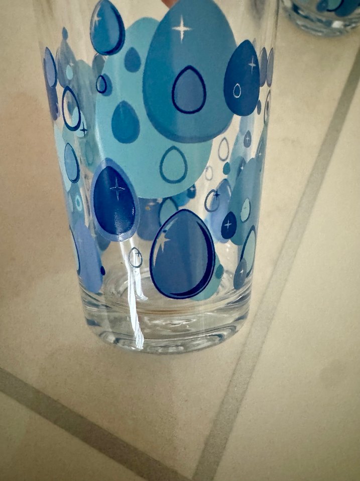 Renkli Mavi Desenli Cam Bardak Seti - Görsel 2