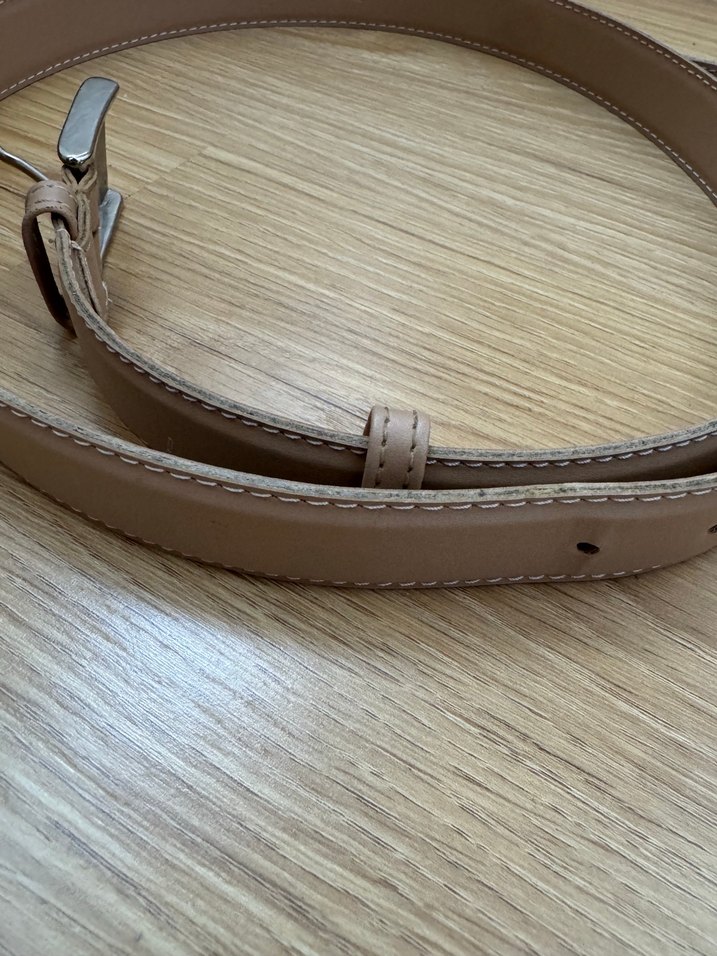 Bej Deri Kadın Kemer Tokalı - Görsel 2