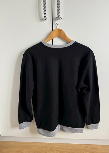 Gri Detaylı Siyah Kadın Sweatshirt - Görsel 5