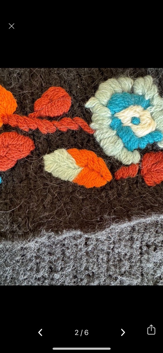 Nakışlı Bohem Siyah Kadın Kazak - Görsel 2