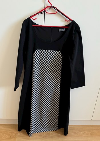 Siyah Kareli elbise - Görsel 2