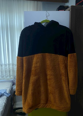 Trendyol & Milla Kapüşonlu, Uzun Kollu Kahverengi Peluş Sweatshirt
