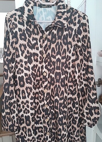 38 Beden Leopar elbise