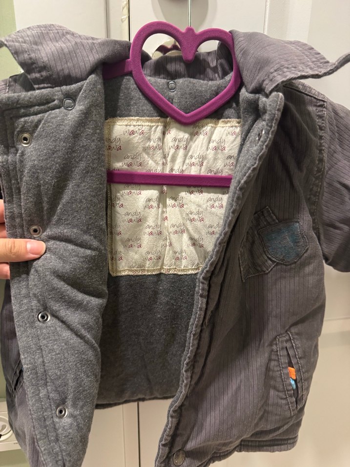 Düğmeli Gri Erkek Çocuk Kaban - Görsel 2