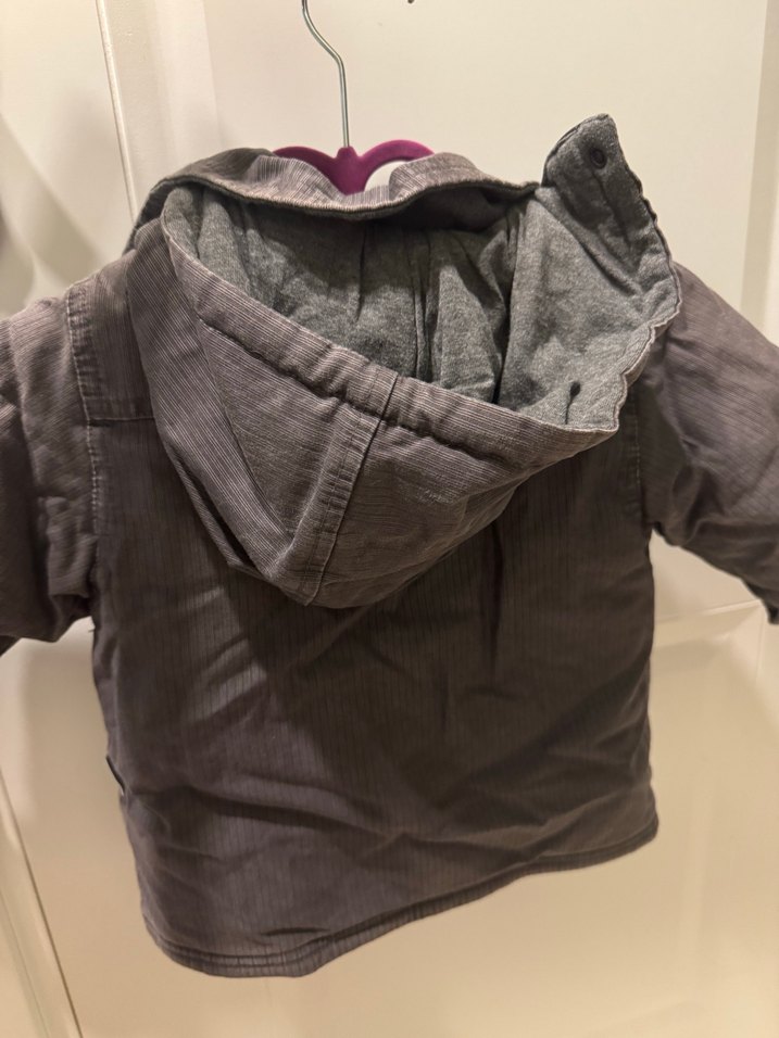 Düğmeli Gri Erkek Çocuk Kaban - Görsel 3