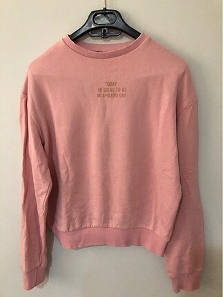 Pembe sweshırt