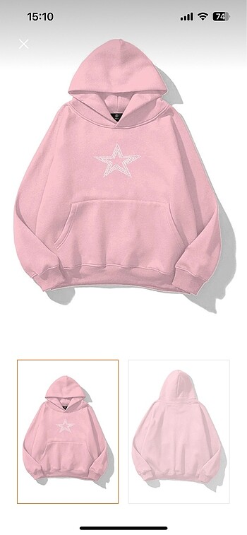 Pembe yıldızlı sweatshirt