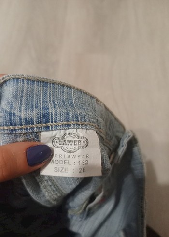 Mavi Mini Denim Şort - Görsel 5