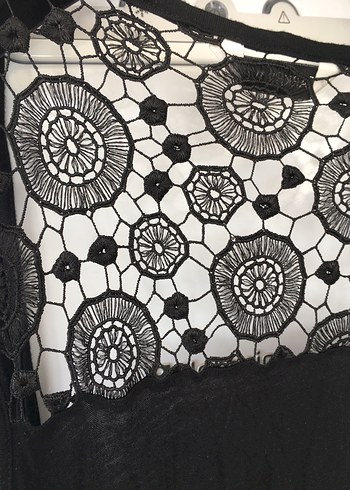 Dantel Detaylı Siyah Bohem yelek - Görsel 4