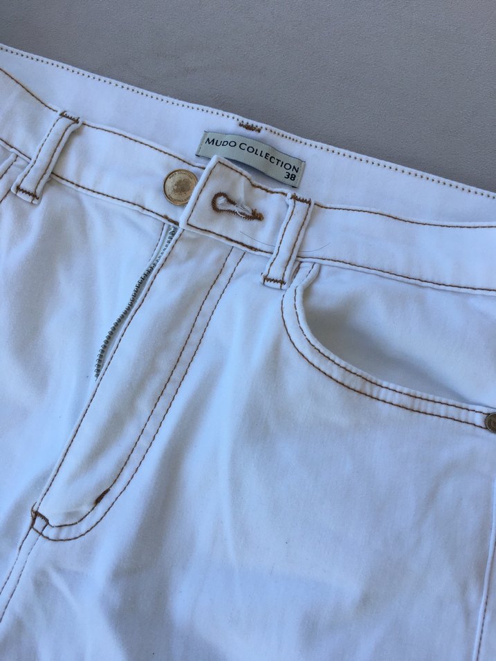 Beyaz Kot Pantolon - Görsel 4