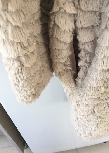 Bej  Kadın Suni Kürk Kaban - Görsel 7