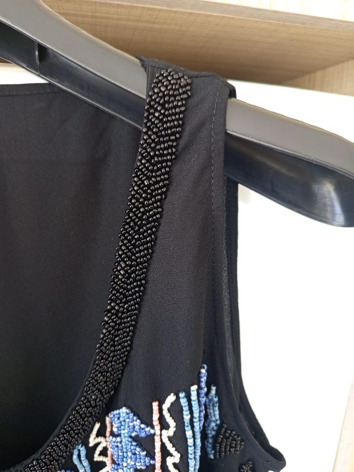 Twist boncuklu Siyah Kadın Tulum - Görsel 5
