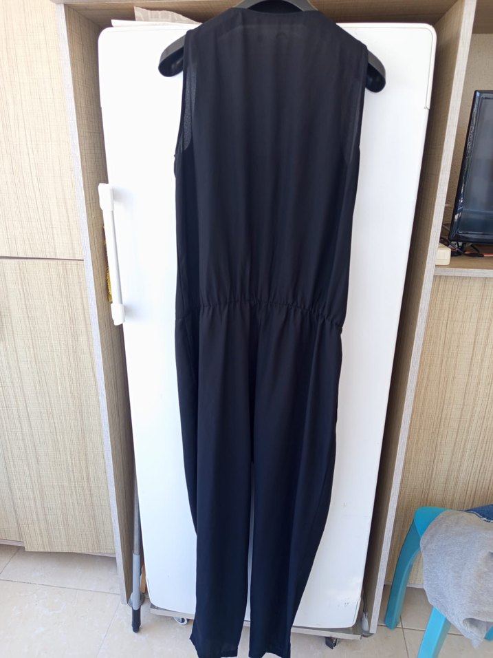 Twist boncuklu Siyah Kadın Tulum - Görsel 3