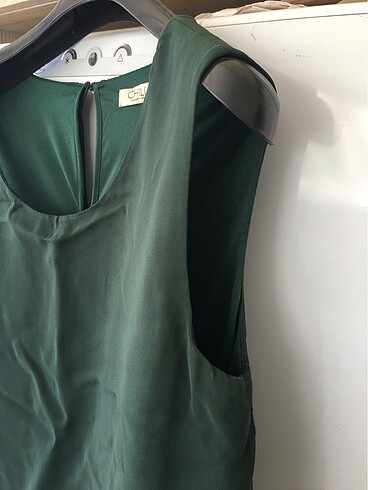 Yeşil kolsuz gece elbisesi - Görsel 3