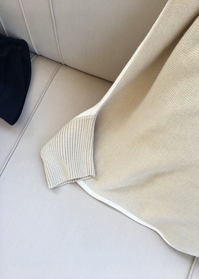 H&m bej asimetrik triko bluz - Görsel 4