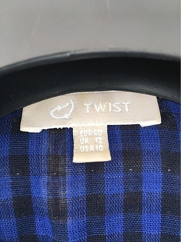 Twist lacivert ekoseli tunik - Görsel 2