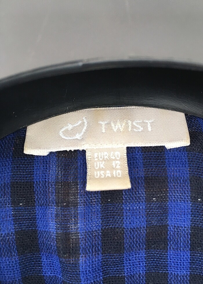 Twist lacivert ekoseli tunik - Görsel 2