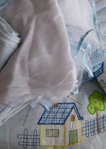 Nakışlı Mavi Pastel Bebek Uyku Seti - Görsel 13