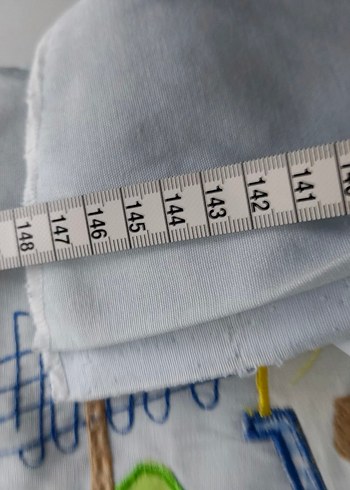 Nakışlı Mavi Pastel Bebek Uyku Seti - Görsel 15