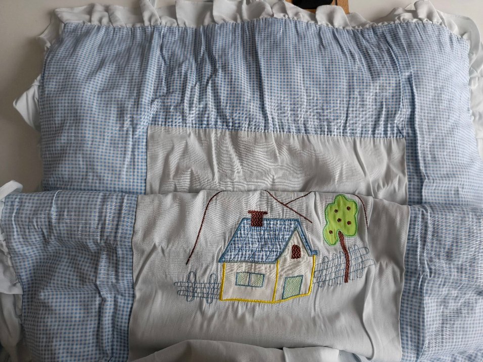 Nakışlı Mavi Pastel Bebek Uyku Seti - Görsel 5