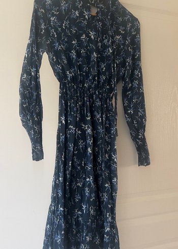 Lacivert Bağcıklı Bohem Kadın Uzun Elbise - Görsel 4