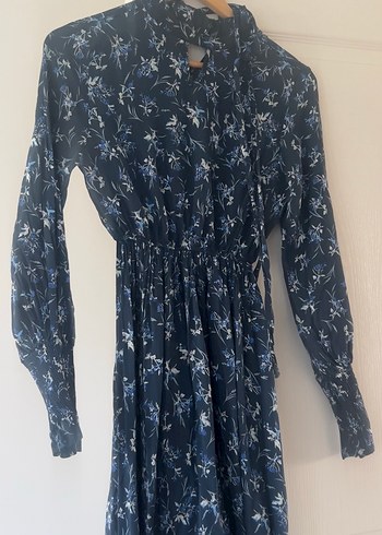 Lacivert Bağcıklı Bohem Kadın Uzun Elbise - Görsel 3