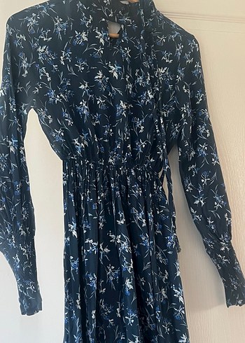 Lacivert Bağcıklı Bohem Kadın Uzun Elbise - Görsel 5