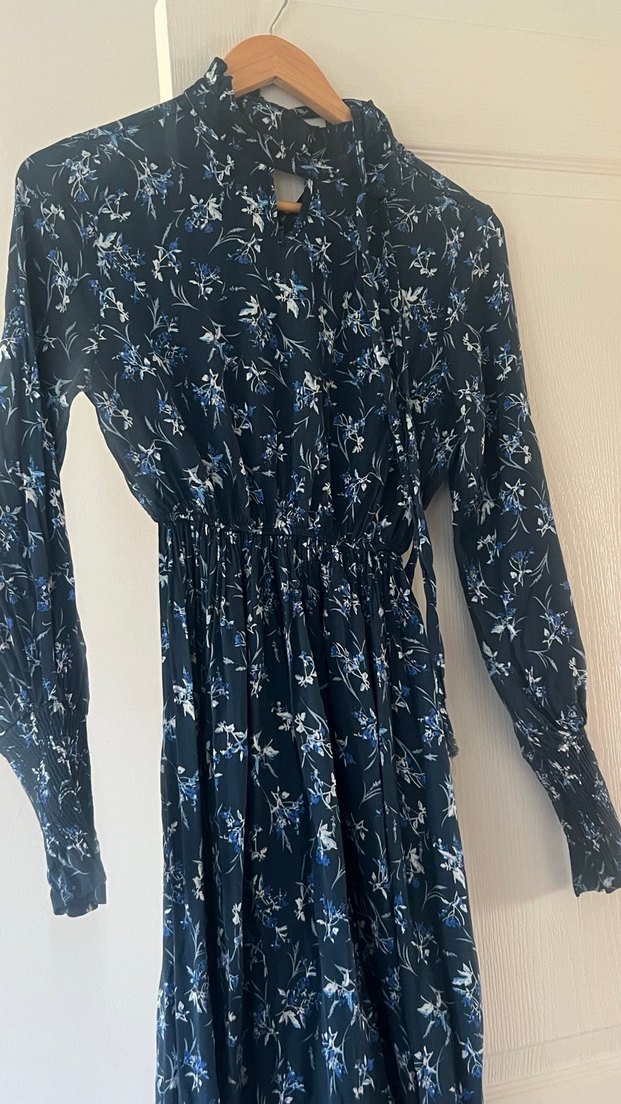 Lacivert Bağcıklı Bohem Kadın Uzun Elbise - Görsel 5