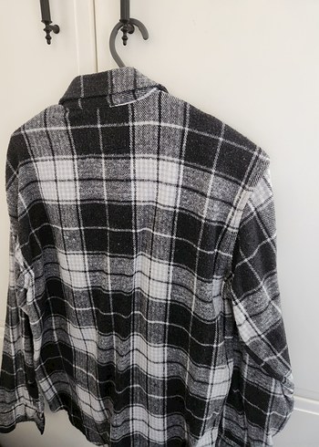 Gri Ekose Düğmeli Erkek Oduncu Gömlek - Görsel 3