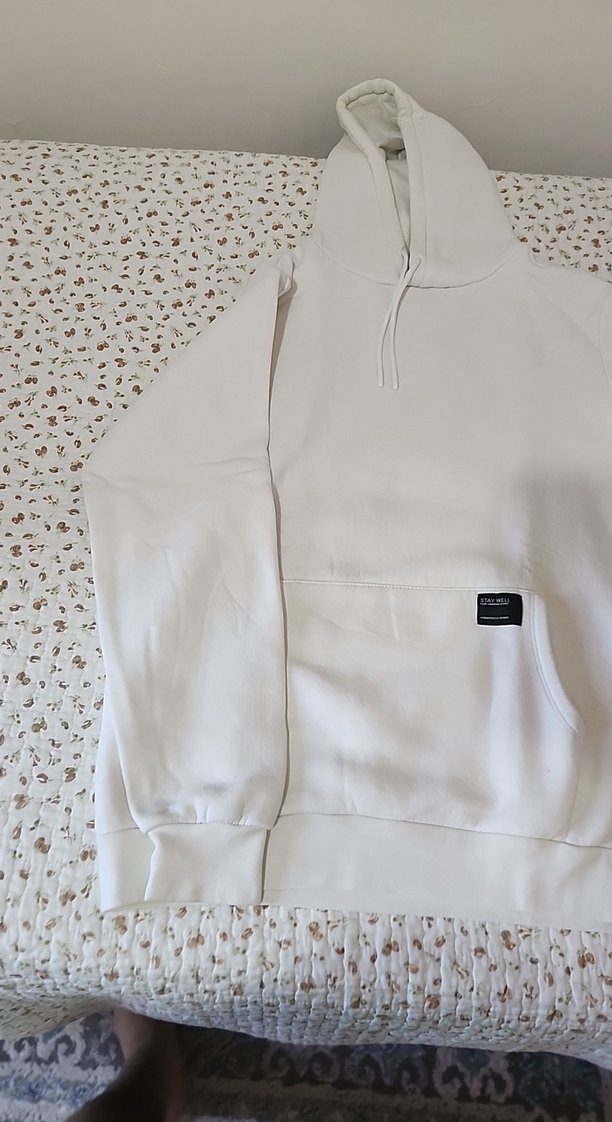 Beyaz Kapüşonlu Sweatshirt - Görsel 2