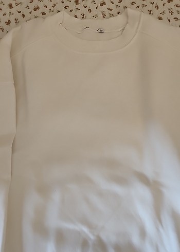 Diğer Kadın Beyaz Basic Uzun Kollu Sweatshirt