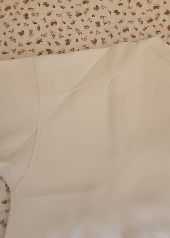 m Beden Kadın Beyaz Basic Uzun Kollu Sweatshirt