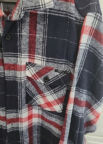 Erkek Gri Düğmeli Uzun Kollu Oduncu Gömlek - Görsel 2