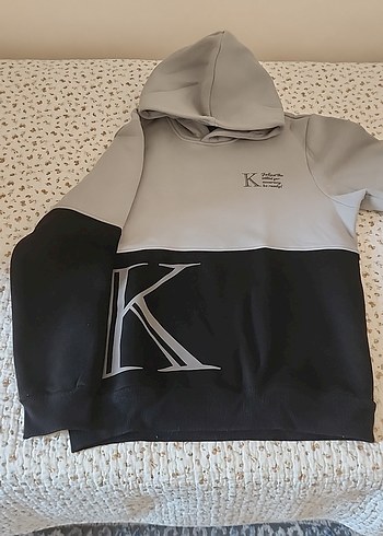 Kapüşonlu Gri-Siyah Erkek Sweatshirt - Görsel 2