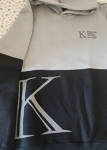 Kapüşonlu Gri-Siyah Erkek Sweatshirt - Görsel 4