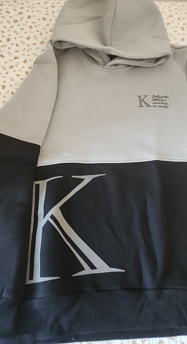 Kapüşonlu Gri-Siyah Erkek Sweatshirt - Görsel 4