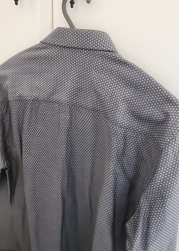 Gri Erkek Uzun Kollu Düğmeli Gömlek - Görsel 4