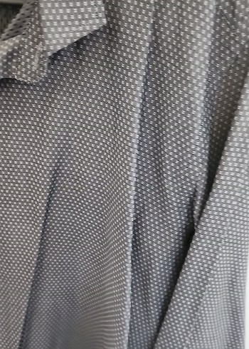 Gri Erkek Uzun Kollu Düğmeli Gömlek - Görsel 3